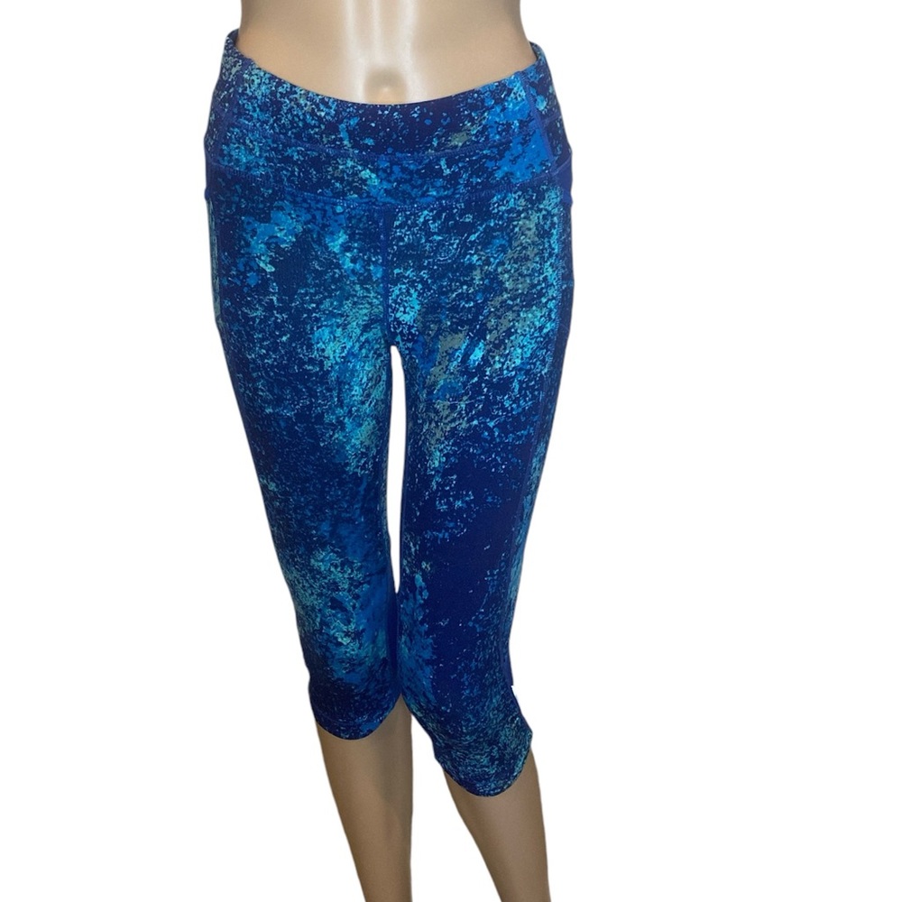 Athleta Splatter Be Free Knicker Capri Yoga Athletic Active Leggings XS VGC
